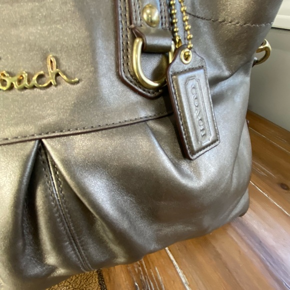 Coach NWT Ashley Carryall in Metallic Steel Pewter/Silver - Picture 3 of 15